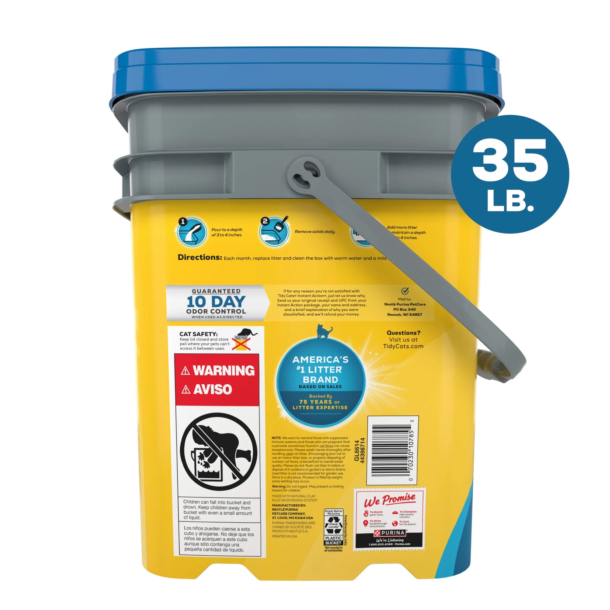 Purina  Instant Action Clumping Cat Litter, Floral Scent, 35 Lb Pail