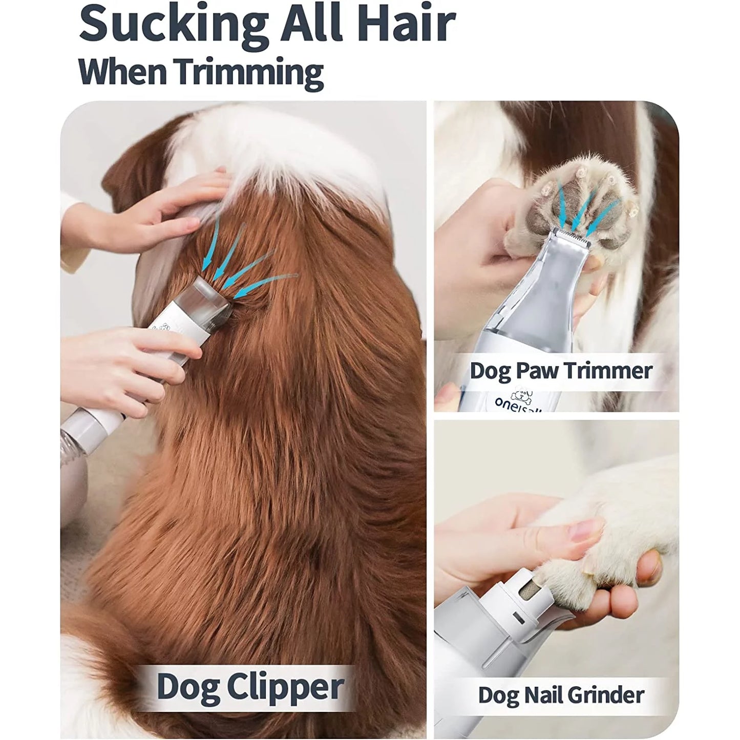 7 in 1 Dog Grooming Kit, Low Noise Pet Grooming Vacuum with 1.5 L Dust Cup, Dog Vacuum for Shedding Grooming, with 7 Professional Grooming Tools for Dogs Cats Pet Hair &Home Cleaning, Purple