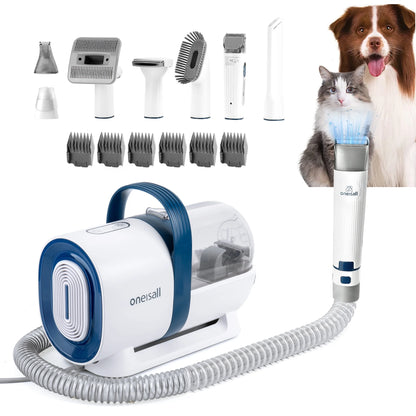 7 in 1 Dog Grooming Kit, Low Noise Pet Grooming Vacuum with 1.5 L Dust Cup, Dog Vacuum for Shedding Grooming, with 7 Professional Grooming Tools for Dogs Cats Pet Hair &Home Cleaning, Purple